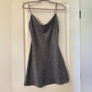 Elegant Black and White Spaghetti Strap Dress